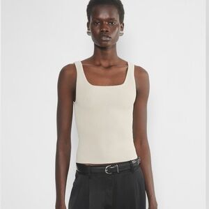 Artizia Beige Ribbed Tank Top